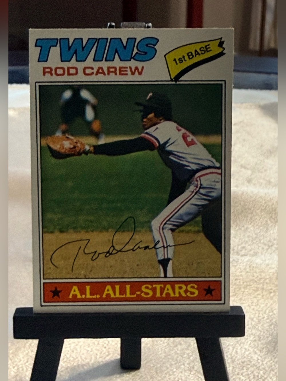 Rod Carew, #120, Topps, 1977, Minnesota Twins, Perfectly Centered - Mint